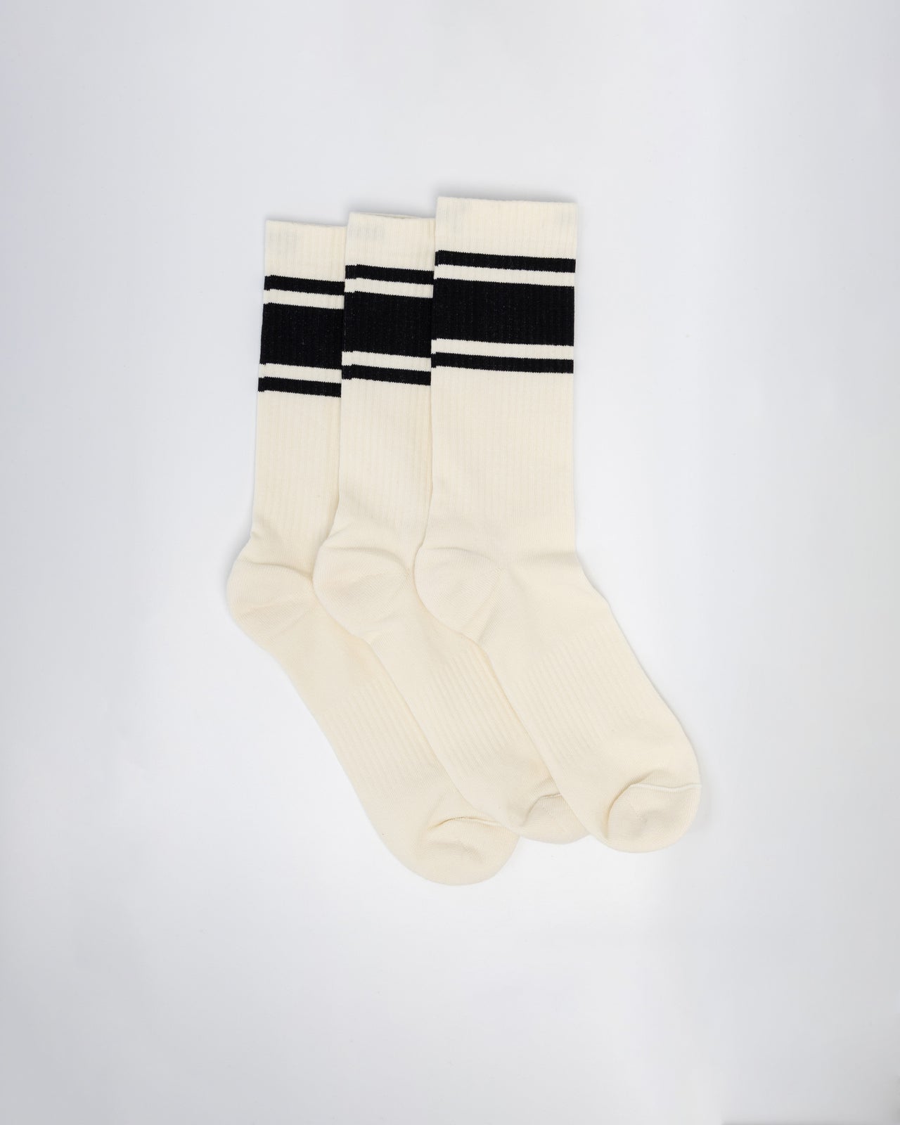 Triple Stripe Sock Off White / Black 3-pack