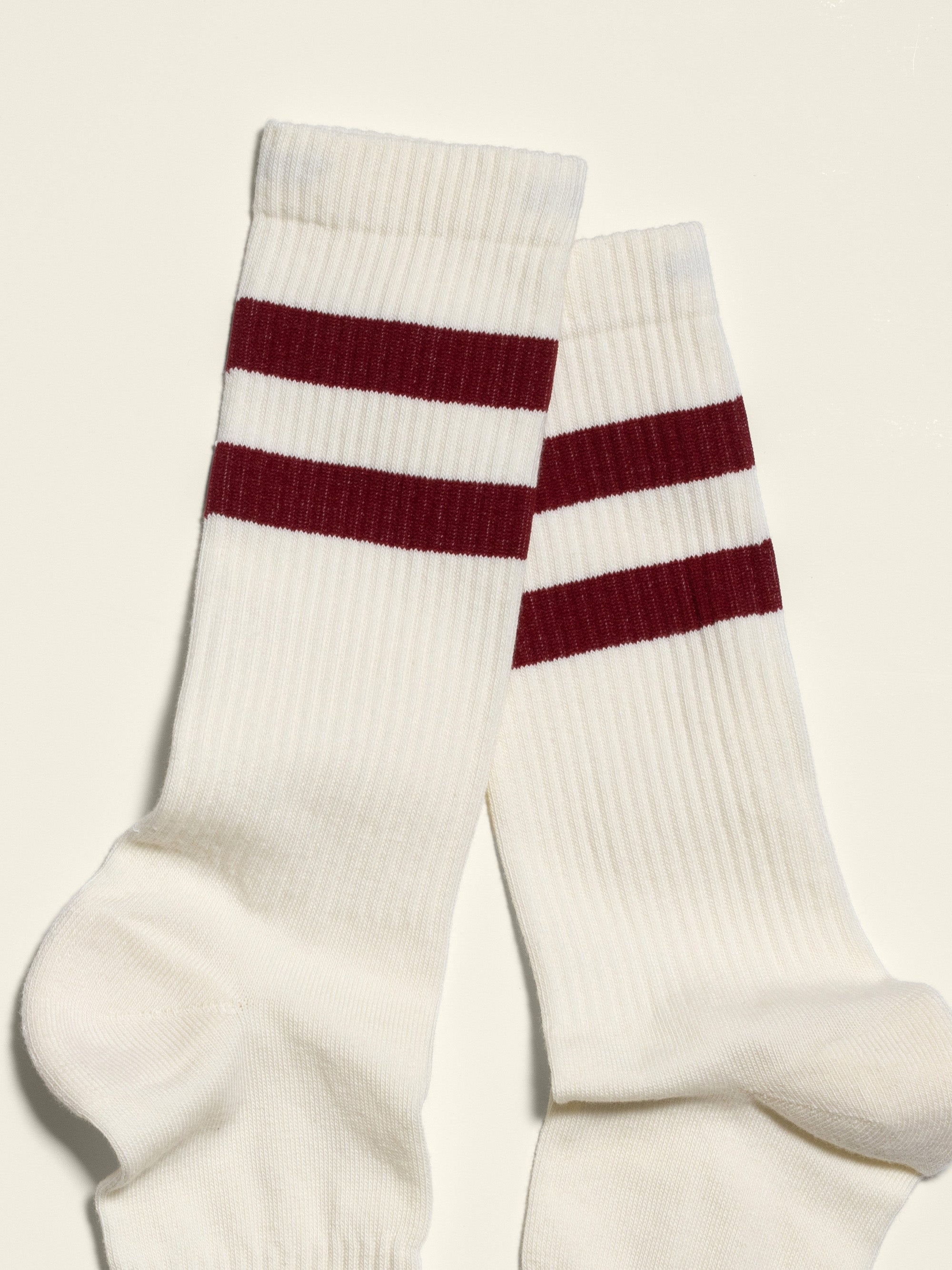 Two Stripe Sock Off White / Red