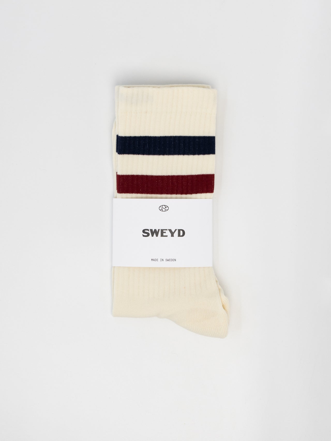 Two Stripe Sock Off White Navy / Red