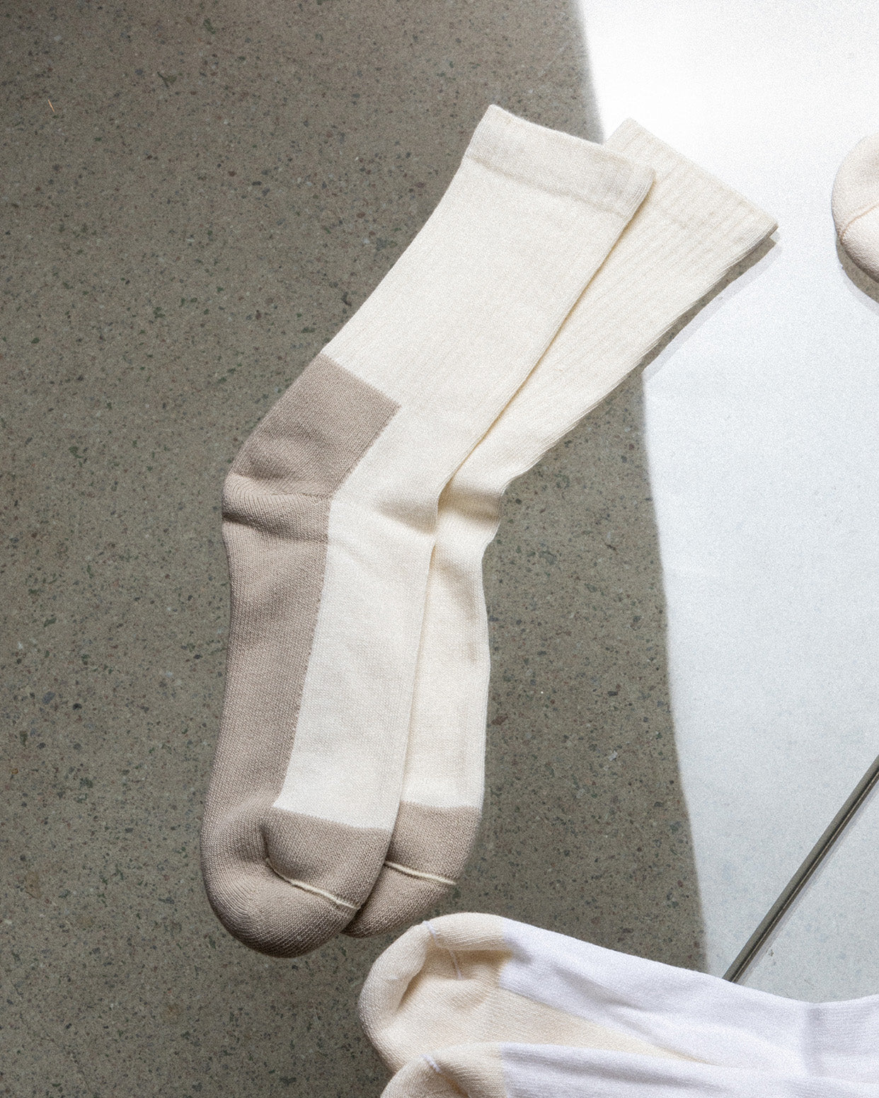Two Tone Sock Off-White/Sand 3-pack