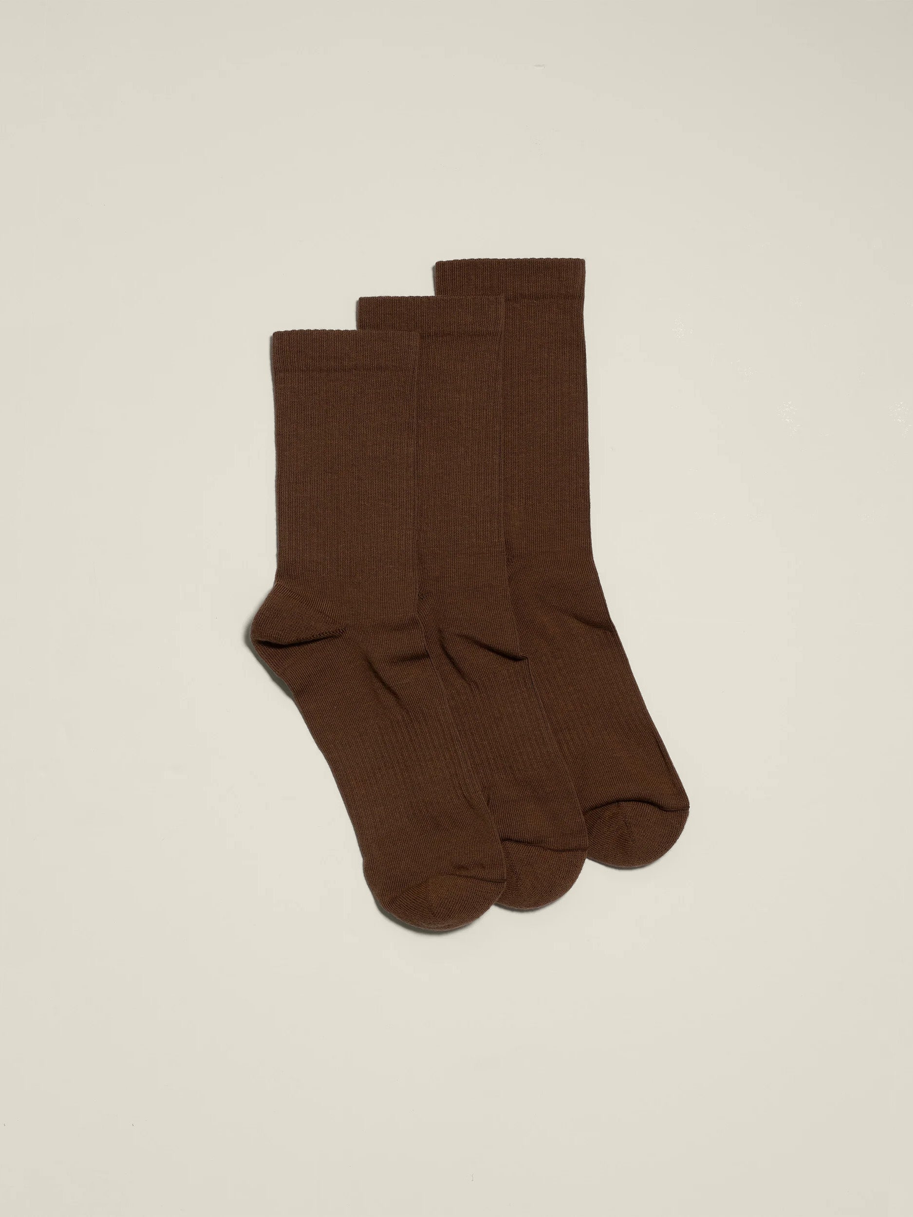 Crew Socks Brown 3-pack