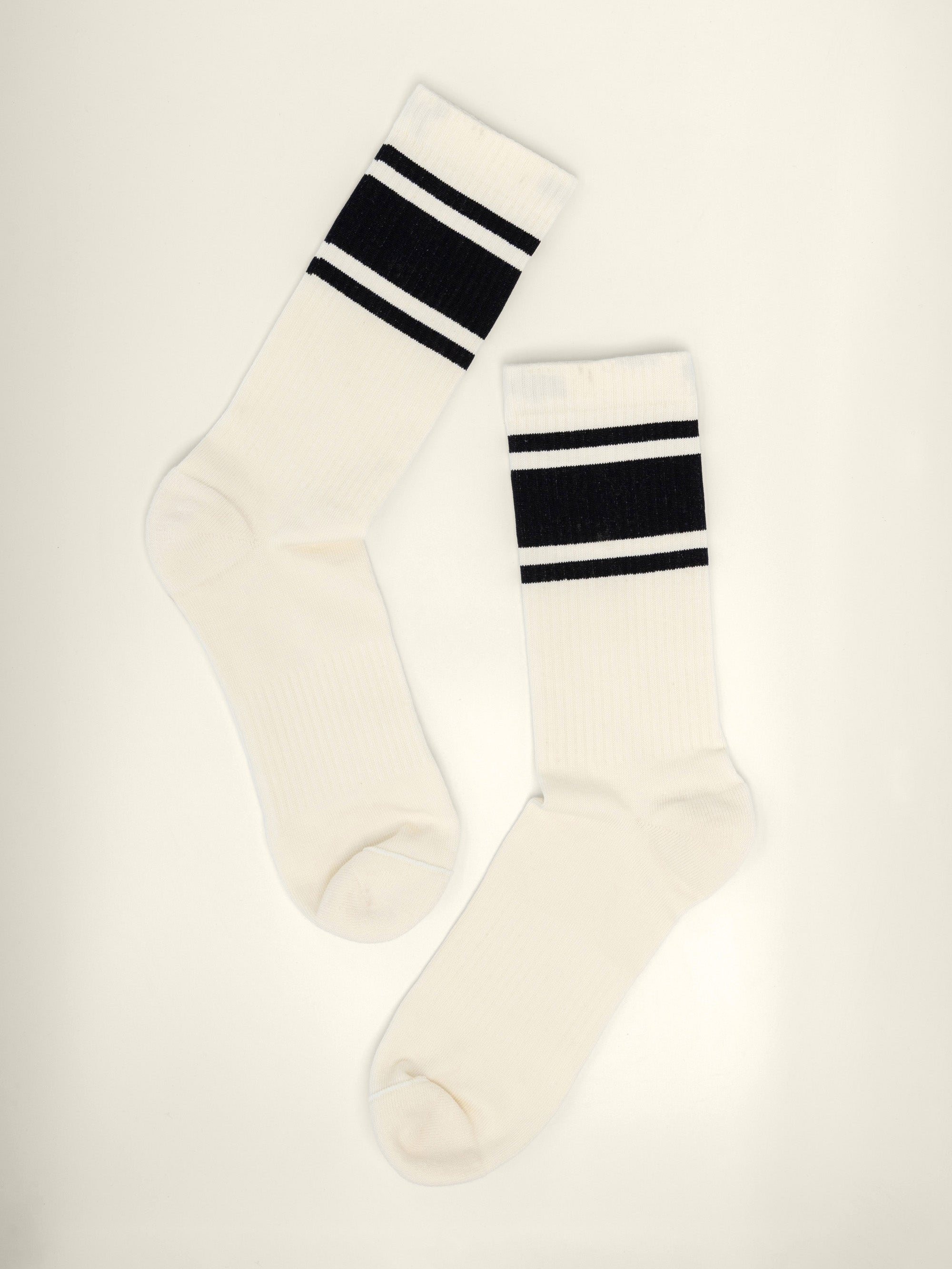 Triple Stripe Sock Off White / Black 3-pack
