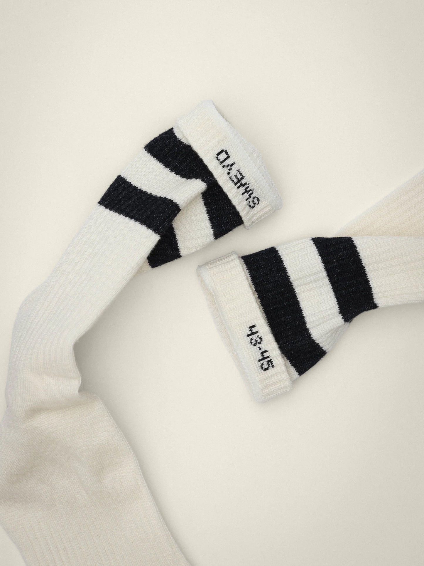 Two Stripe Sock Off White / Black 3-pack