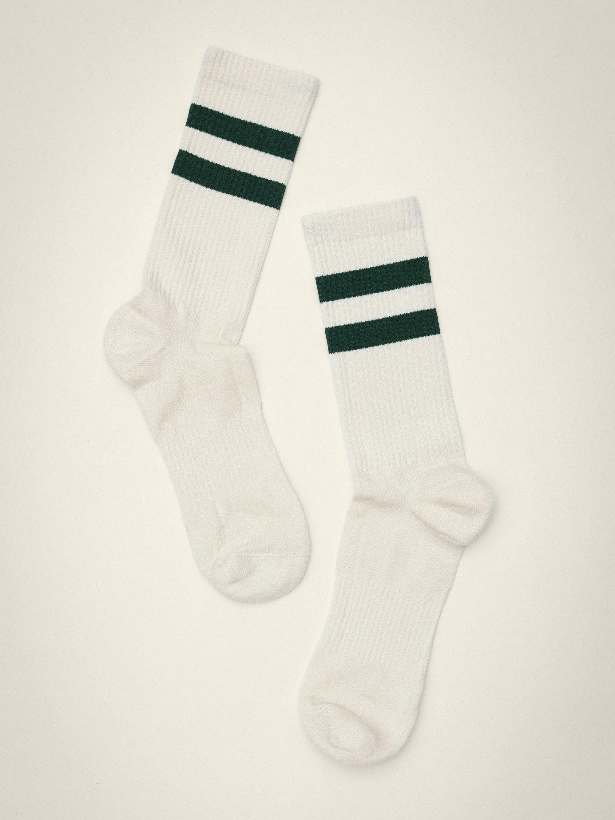 Two Stripe Sock Off White / Green 3-pack