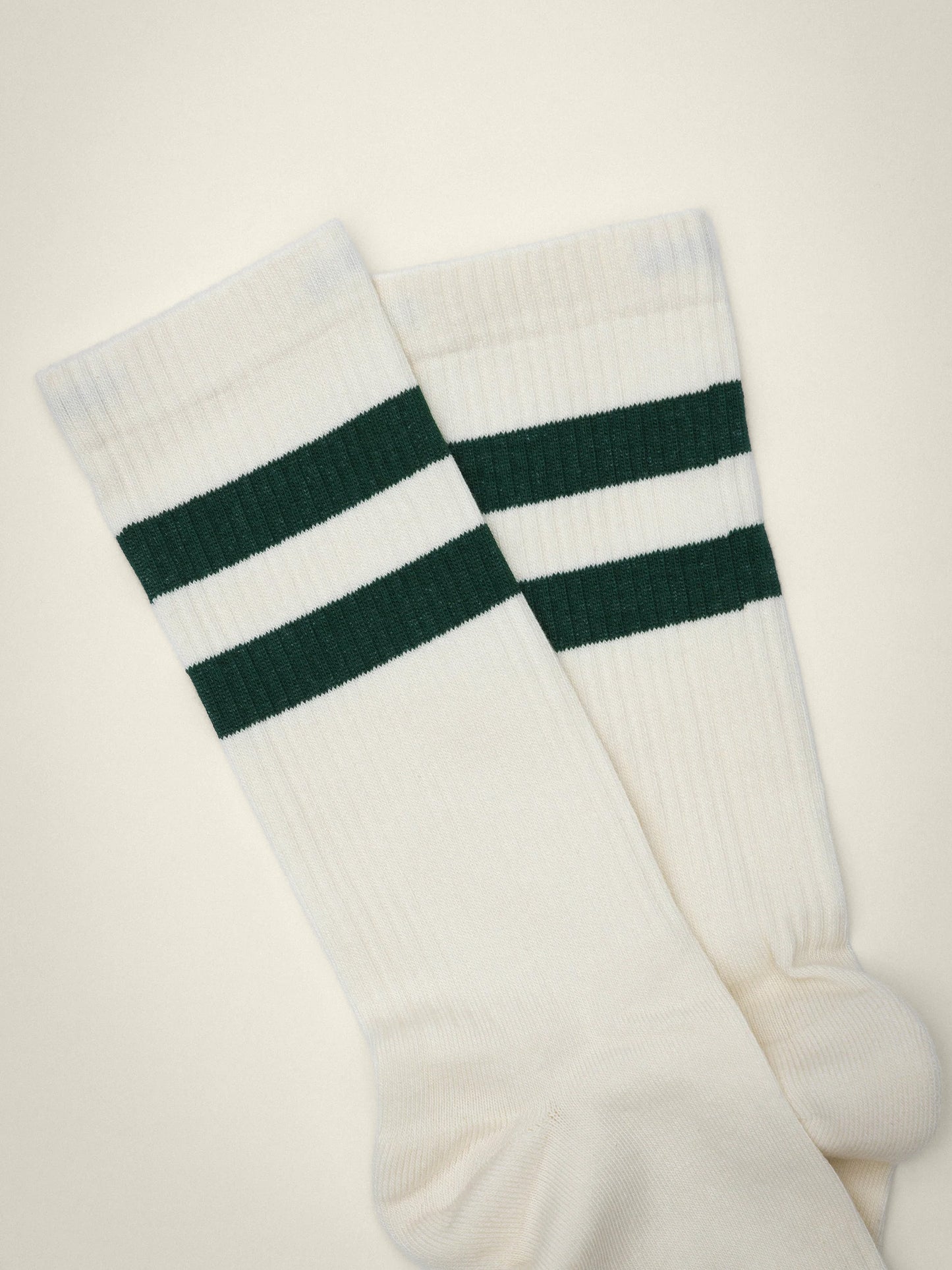 Two Stripe Sock Off White / Green