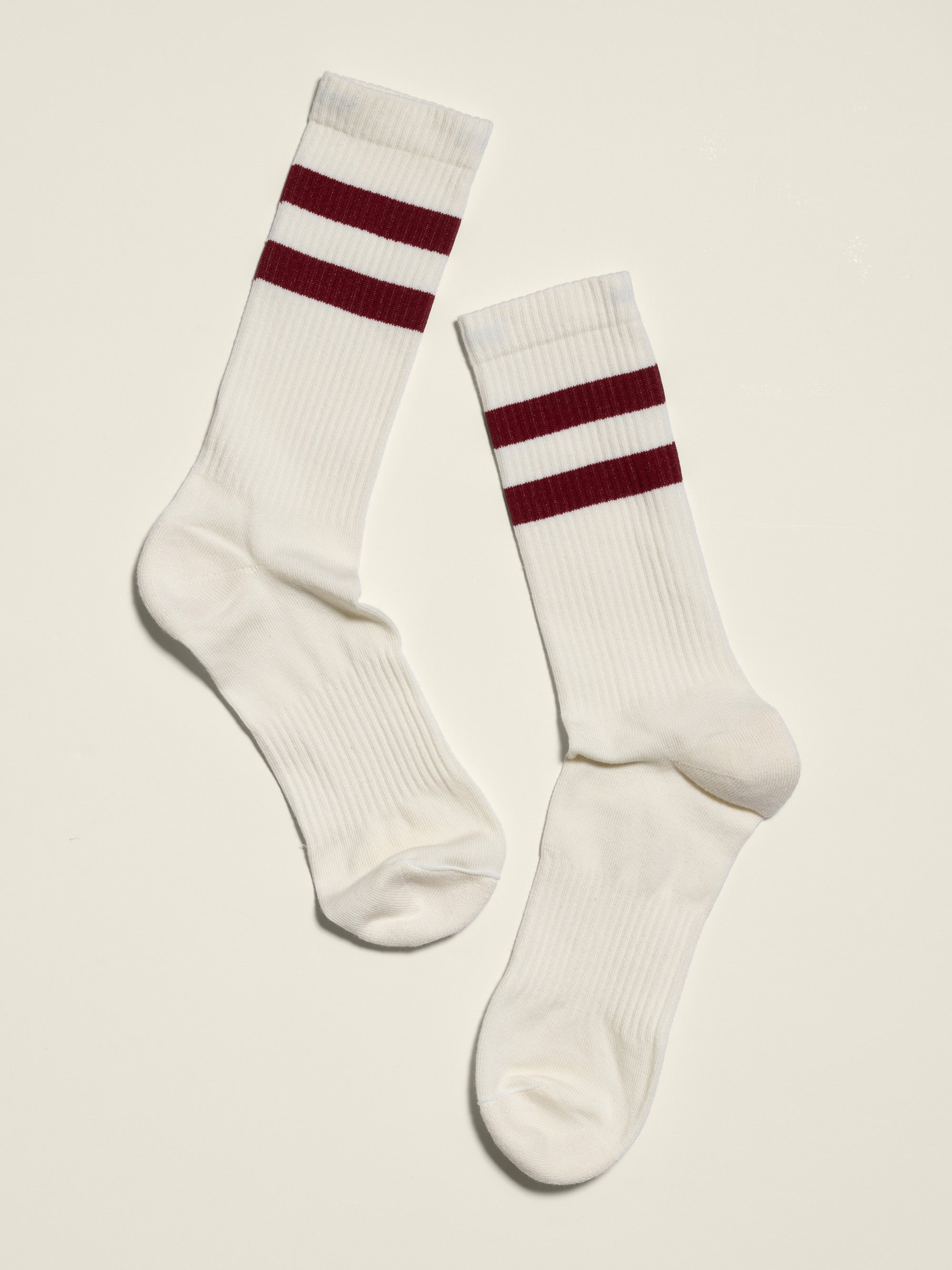 Two Stripe Sock Off White / Red