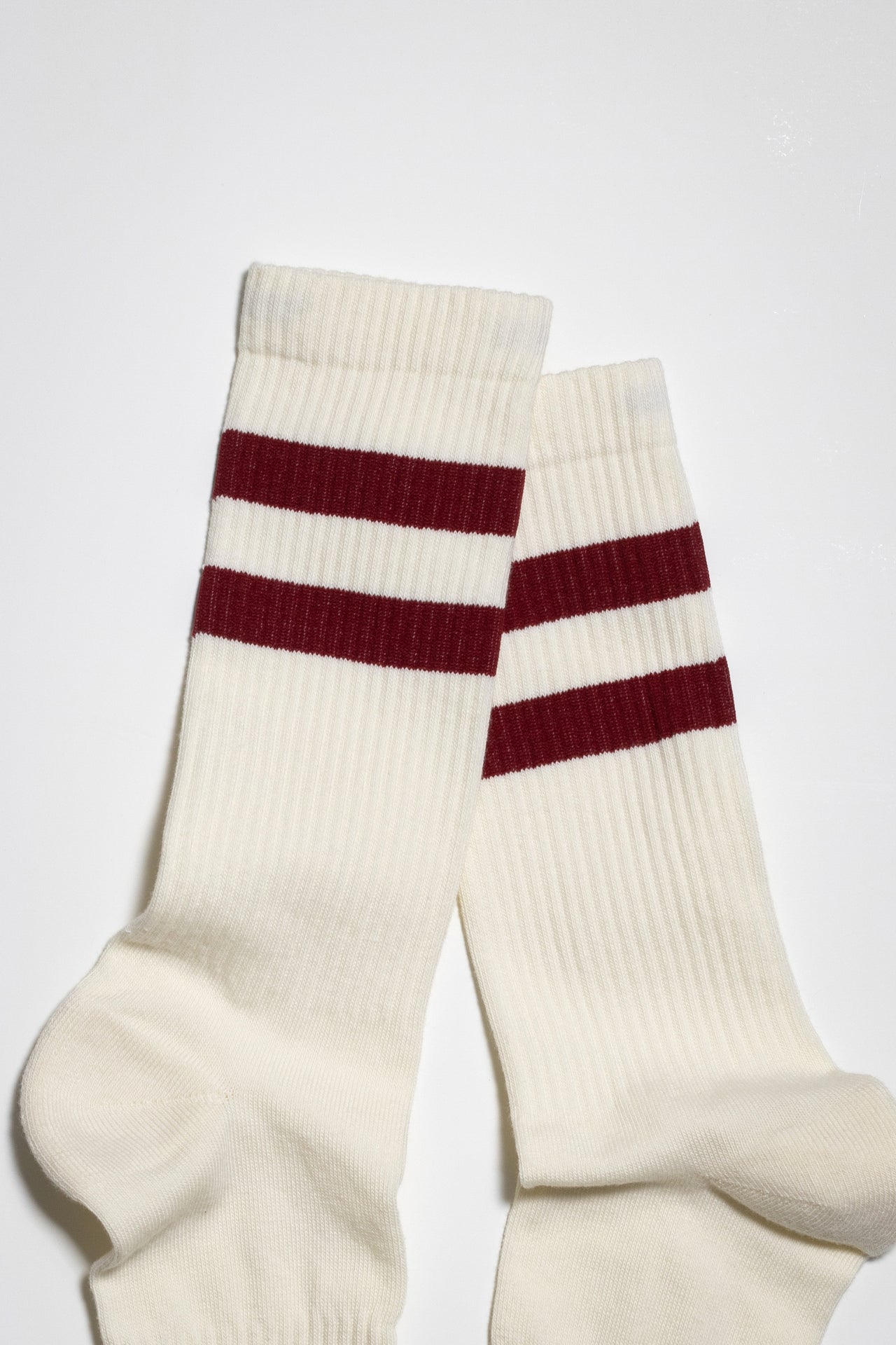 Two Stripe Sock Off White / Red