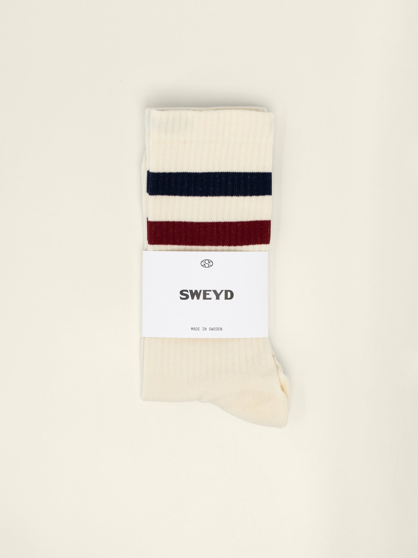 Two Stripe Sock Off White Navy / Red