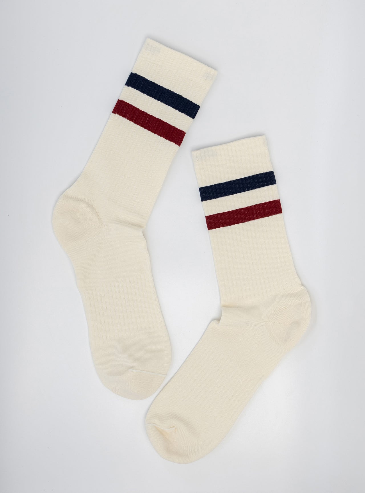 Two Stripe Sock Off White Navy / Red