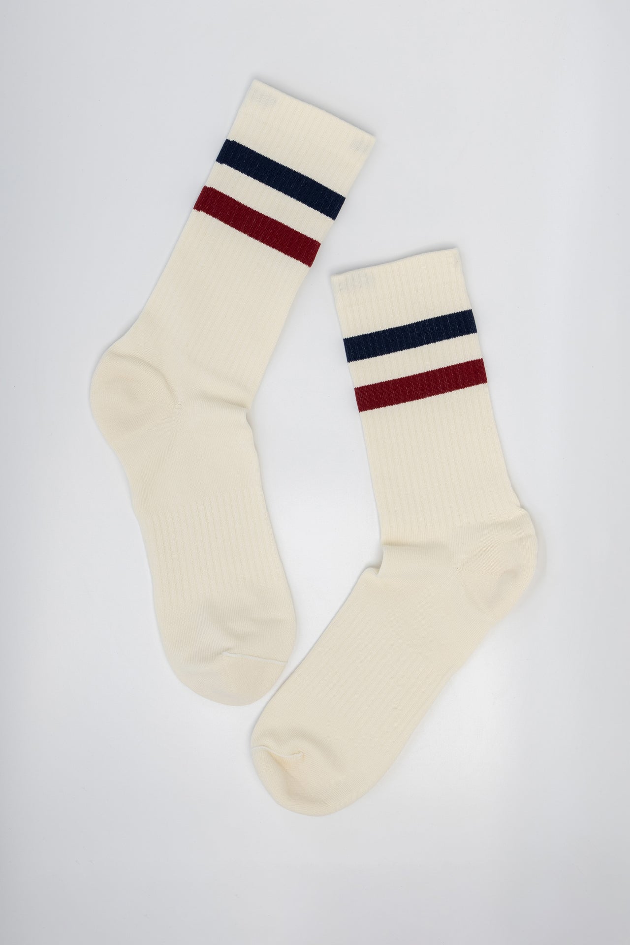 Two Stripe Sock Off White Navy / Red