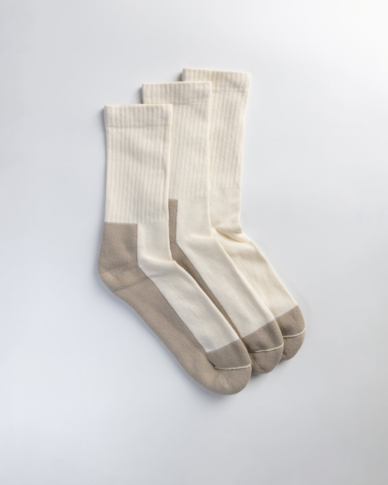 Two Tone Sock Off-White/Sand 3-pack