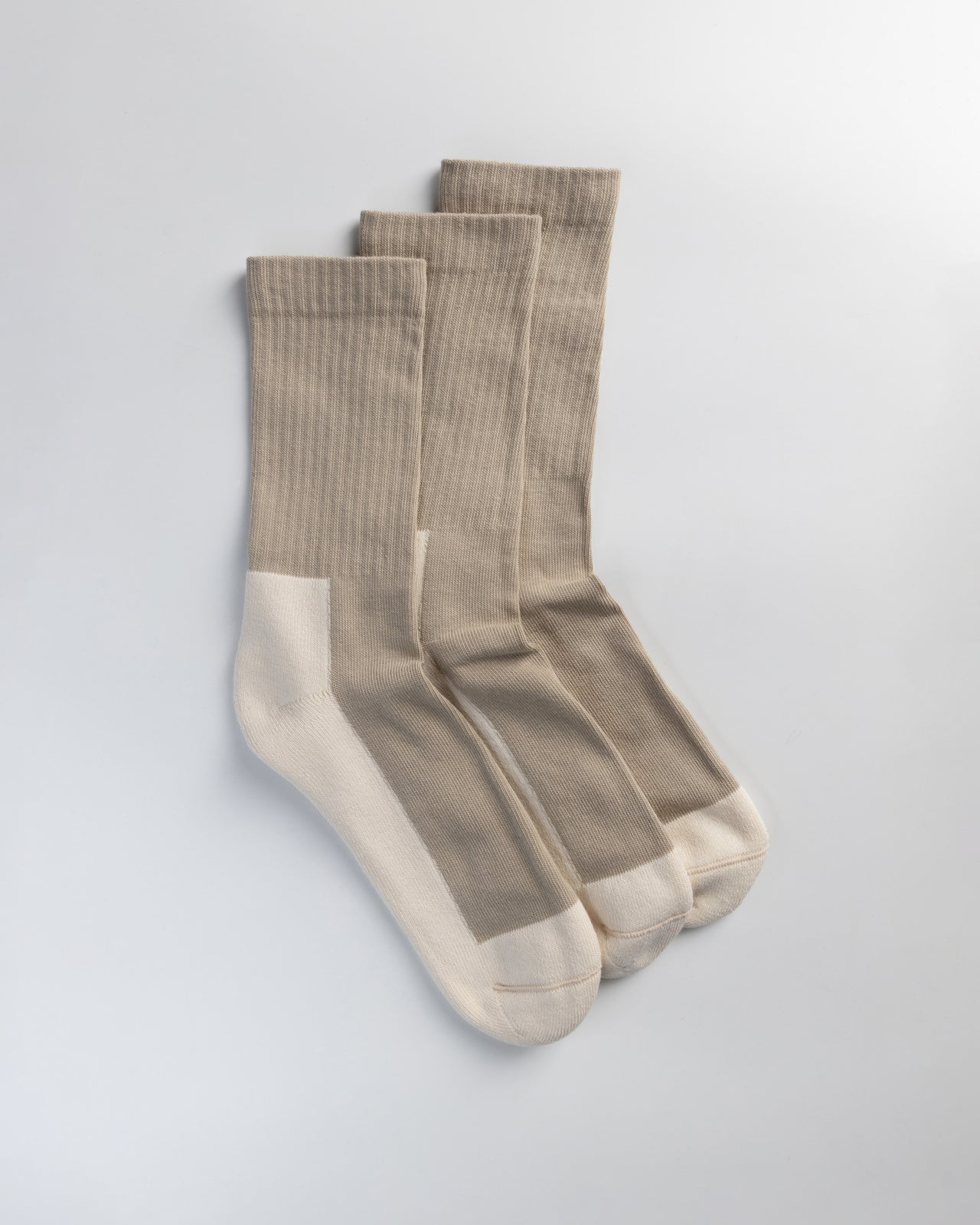 Two Tone Sock Sand/Off-White 3-pack