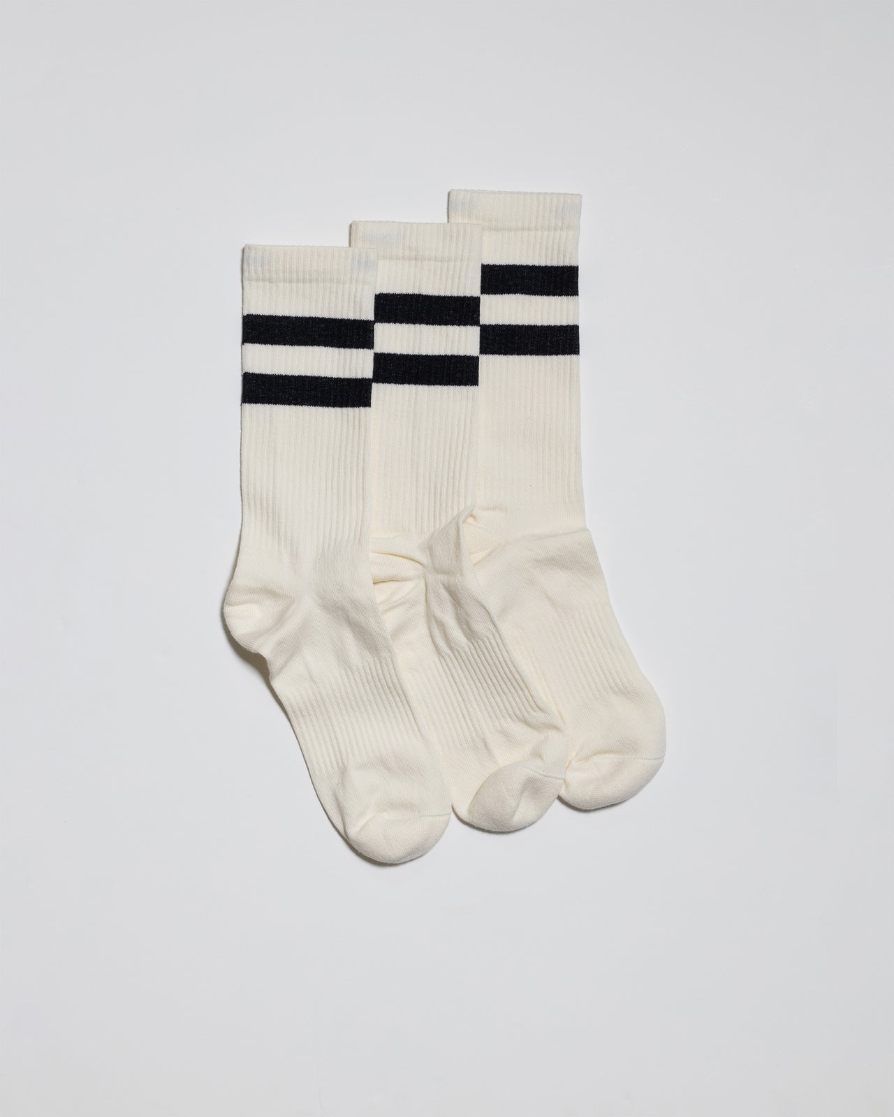 Two Stripe Sock Off White / Black 3-pack