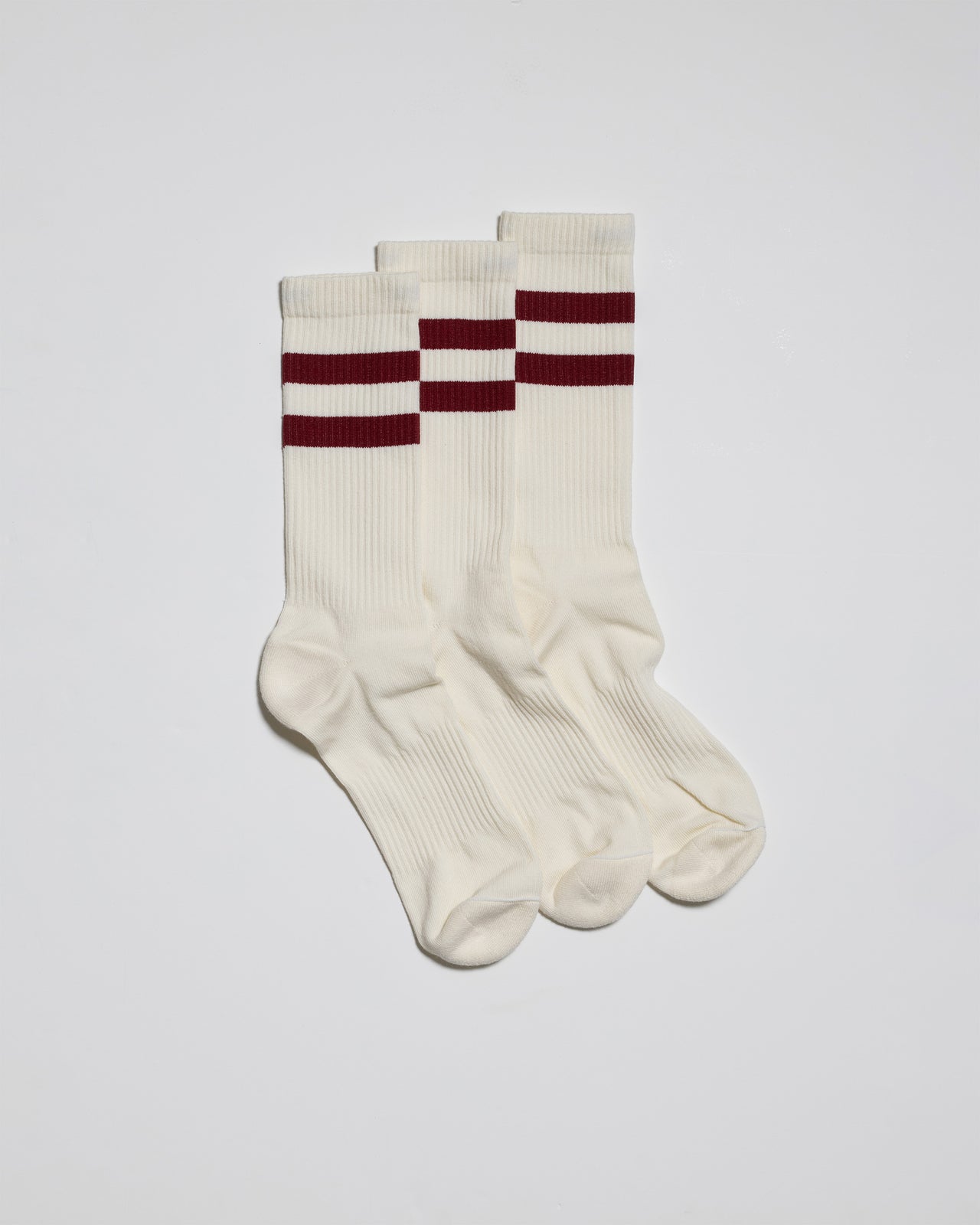 Two Stripe Sock Off White / Red 3-pack